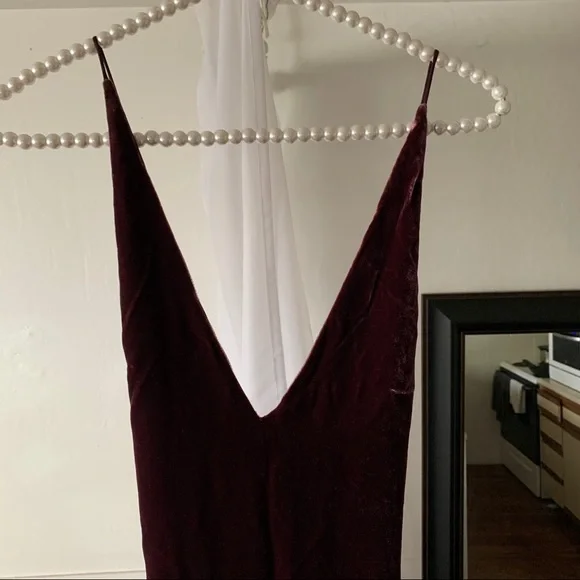 Dion Lee Fine Line Velvet Hi-low Cocktail Dress